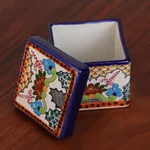 Ceramic decorative box, 'Sweet Talavera' - Talavera-Style Ceramic Decorative Box from Mexico