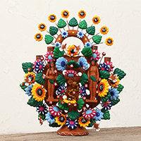 Ceramic sculpture, 'Eden Tree of Life' - Handmade Ceramic Eden Tree of Life Sculpture from Mexico