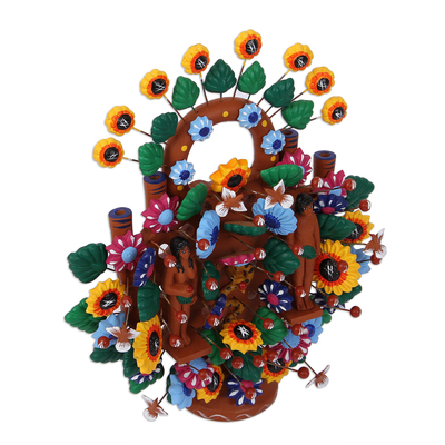 Keramische Skulptur, „Lebensbaum Eden“. - Handgefertigte Keramik-Skulptur des Lebensbaums Eden aus Mexiko