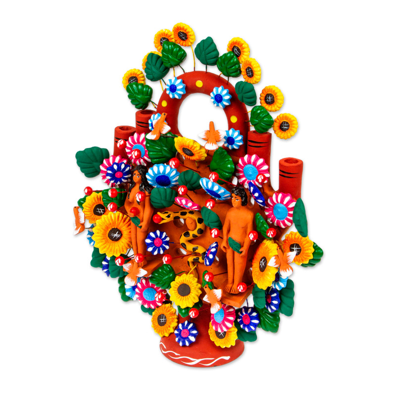 Handmade Ceramic Eden Tree of Life Sculpture from Mexico - Eden