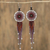 Glass beaded waterfall earrings, 'Dark Rain' - Handcrafted Glass Beaded Waterfall Earrings from Mexico (image 2) thumbail