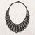 Glass beaded pendant necklace, 'Black Bead Waves' - Glass Beaded Pendant Necklace in Black from Mexico (image 2) thumbail