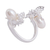 Cultured pearl wrap ring, 'Dreamy Bees' - Cultured Pearl Bee Wrap Ring from Mexico (image 2b) thumbail