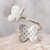 Sterling silver wrap ring, 'Fluttering Wings' - Sterling Silver Butterflies with Embedded Crystals Wrap Ring thumbail