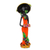 Estatuilla de cerámica, 'Garden Catrina in Tangerine' - Figura de cerámica de Catrina del Día de Muertos con vestido naranja