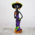Ceramic statuette, 'Sweet Tooth Catrina - Day of the Dead Catrina Ceramic Figurine in Purple Dress thumbail