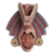 Máscara de cerámica - Earthtone noble eagle warrior máscara de pared de cerámica hecha a mano