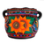 Ceramic wall flower pot, 'Floral Growth' - Hand-Painted Floral Ceramic Wall Flower Pot from Mexico thumbail