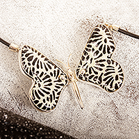 Ceramic pendant necklace, 'Talavera Butterfly' - Talavera Ceramic Butterfly Pendant Necklace from Mexico