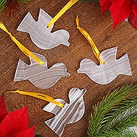 Featured review for Onyx ornaments, Purity of the Dove (set of 4)