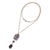 Gold accented quartz pendant necklace, 'Rugged Royal' - Purple Quartz and 14K Gold Plated Steel Pendant Necklace