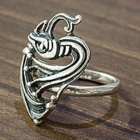 Featured review for Sterling silver cocktail ring, Kukulkan