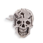 Sterling silver cocktail ring, 'Ancestors Honored' - Sterling Silver Skull with Double Band Cocktail Ring
