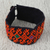 Cotton wristband bracelet, 'Tangerine Geometry' - Cotton Wristband Bracelet in Tangerine and Midnight thumbail