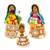 Ceramic nativity scene, 'Nativity Bells' (11 pieces) - Handcrafted Ceramic Nativity Scene Bells (11 pieces)