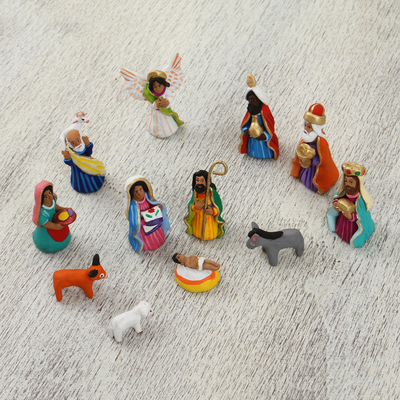 Ceramic nativity scene, Traditional Holy Night (12 piece)