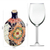Ceramic tequila decanter, 'Garden Festivities' - Oval Floral Motif Talavera Style Ceramic Tequila Decanter