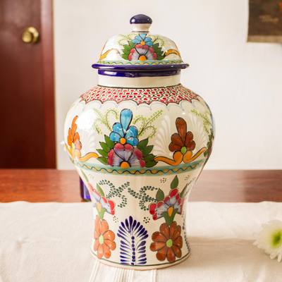 Ceramic decorative vase, Talavera Beauty