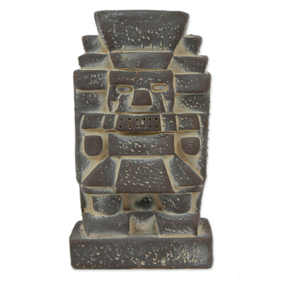 Keramikfigur „Tlaloc“ – Keramikfigur eines aztekischen Gottes aus Mexiko