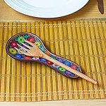 Floral Ceramic Decorative Spoon Descanse de México, 'Hacienda floral'