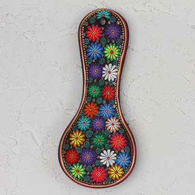 Reposacucharas decorativas de cerámica - Reposacucharas decorativas de cerámica floral de México