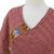 Cotton poncho, 'Tender Mornings' - Handwoven Cotton Poncho in Burgundy and Cornsilk from Mexico