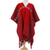 Cotton poncho, 'Claret Artistry' - Handwoven Cotton Poncho in Claret from Mexico (image 2a) thumbail