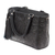 Leather shoulder bag, 'Flower Carrier in Black' - Floral Embossed Leather Shoulder Bag in Black from Mexico (image 2c) thumbail