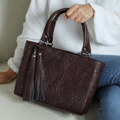 hand tooled leather purse