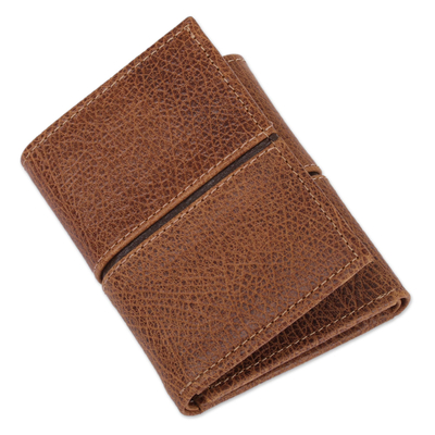 Artisan Crafted Leather Wallet in Brown from Mexico