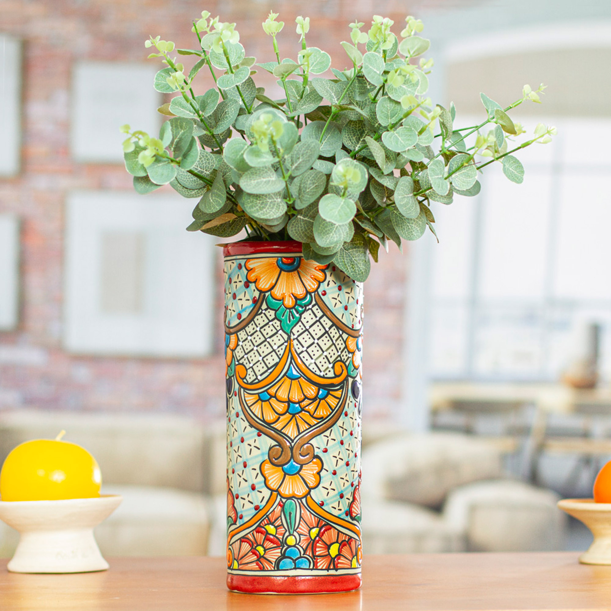 cylindrical ceramic vase ceramic vase for flowers Handmade ceramic vase and plate set in pink