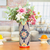 Ceramic vase, 'Floral Desire' - Handmade Floral Talavaera Ceramic Vase from Mexico