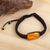 Amber pendant bracelet, 'Ancient Desire in Black' - Amber Pendant Bracelet in Black from Mexico (image 2) thumbail