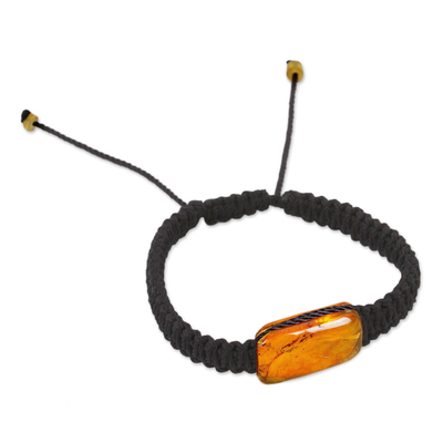 Amber Pendant Bracelet in Black from Mexico