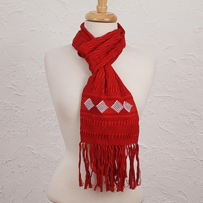 Cotton scarf, Crimson Mystery