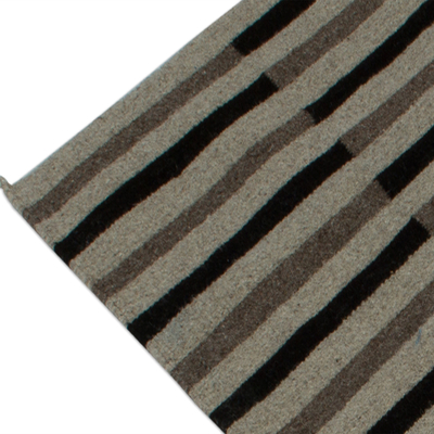 Zapotec wool area rug, 'Lines of the Wind' (2x3) - Handwoven Striped Wool Area Rug from Mexico (2x3)