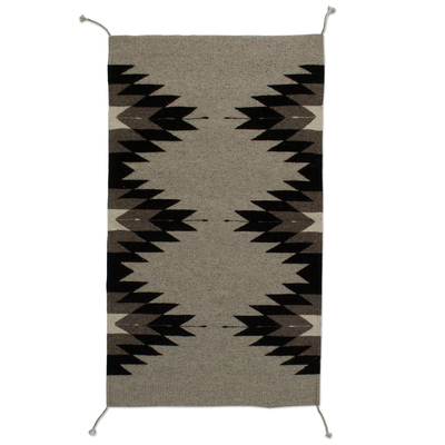 Zapotec wool area rug, 'River Stones' (2x3) - Handwoven Geometric Wool Area Rug from Mexico (2x3)