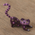 Wood alebrije figurine, 'Curiosity Cousin in Purple' - Handcrafted Purple Wood Alebrije Playful Cat Figurine thumbail