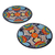Ceramic dinner plates, 'Raining Flowers' (pair) - Talavera Ceramic Dinner Plates from Mexico (Pair) (image 2a) thumbail