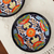 Ceramic bowls, 'Raining Flowers' (pair) - Hand-Painted Talavera Ceramic Bowls from Mexico (Pair)