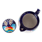 Ceramic coffee pot, 'Raining Flowers' - Hand-Painted Talavera Style Ceramic Coffee Pot from Mexico