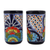 Ceramic tumblers, 'Raining Flowers' (pair) - Hand-Painted Floral Ceramic Tumblers from Mexico (Pair) (image 2a) thumbail