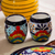 Ceramic juice glasses, 'Raining Flowers' (pair) - Handmade Talavera Ceramic Juice Glasses from Mexico (Pair) thumbail