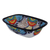 Ceramic serving bowl, 'Raining Flowers' - Hand-Painted Talavera Ceramic Serving Bowl from Mexico (image 2a) thumbail