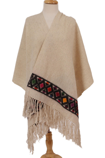 Wool shawl, Ivory Light