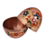 Copper decorative jar, 'Spring Egg' - Hand-Painted Floral Copper Decorative Jar from Mexico (image 2c) thumbail