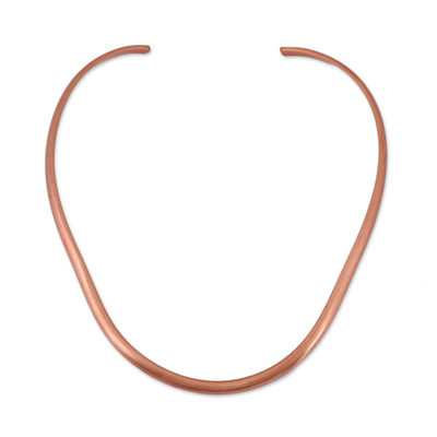 Copper collar necklace, 'Feminine Fantasy' - Handmade Copper Collar Necklace from Mexico