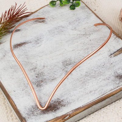 Copper collar necklace, 'Elegant Point' - Pointed Copper Collar Necklace from Mexico