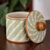 Ceramic decorative jar, 'Cloud Crossing in Green' - Green Striped Ceramic Cylindrical Decorative Jar (image 2b) thumbail
