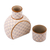 Jarra de cerámica con taza, (juego de 2 piezas) - Jarra de cerámica gris y beige con tapa de taza (juego de 2 piezas)